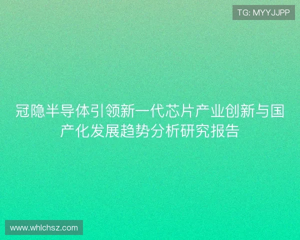 冠隐半导体引领新一代芯片产业创新与国产化发展趋势分析研究报告